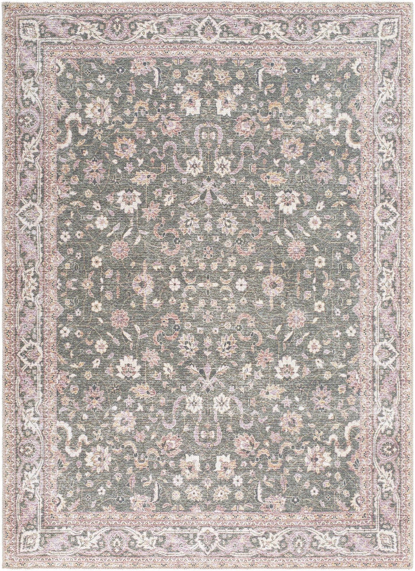 Alyson Vintage Flat Pile Washable Rug