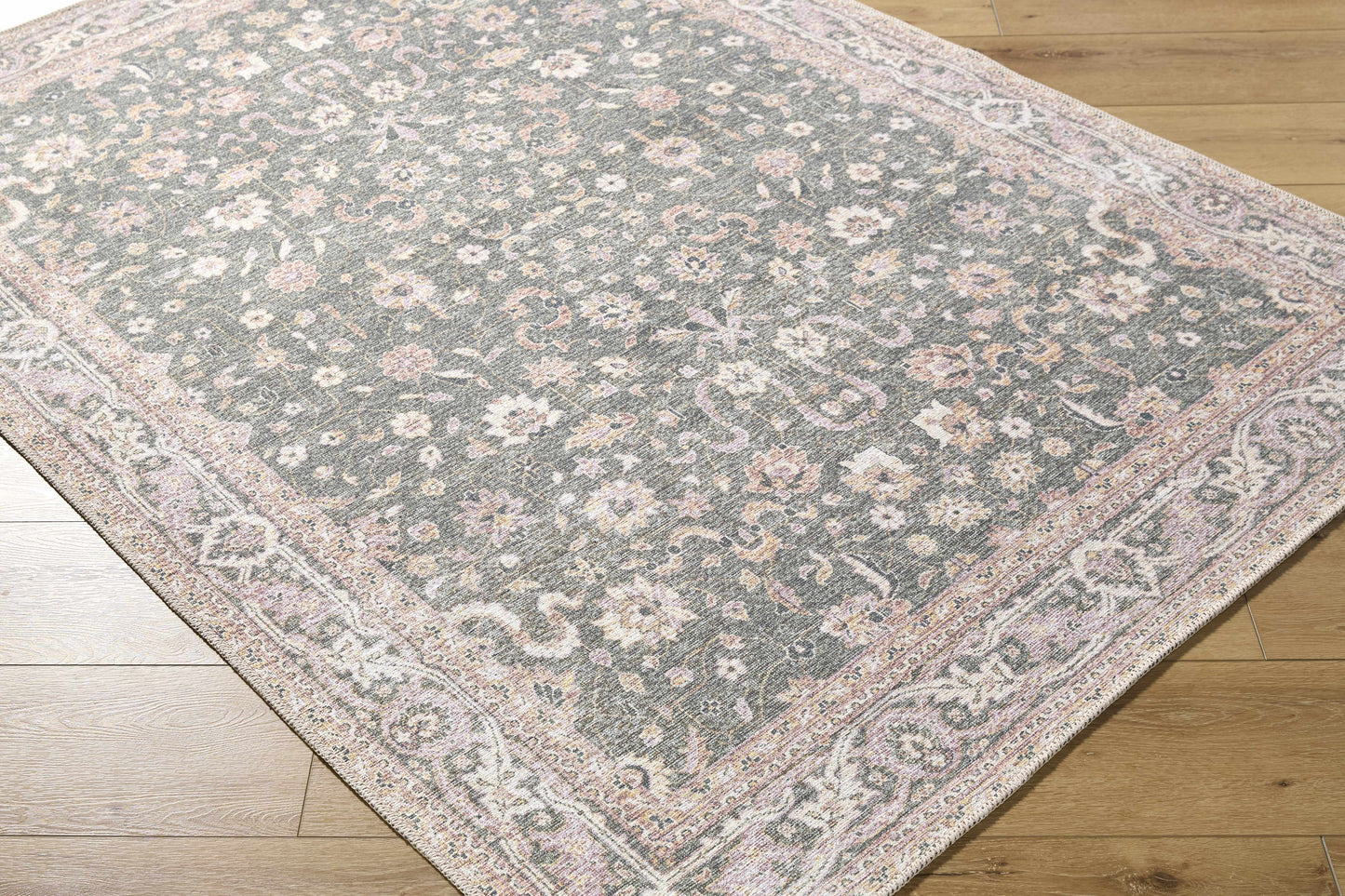 Alyson Vintage Flat Pile Washable Rug
