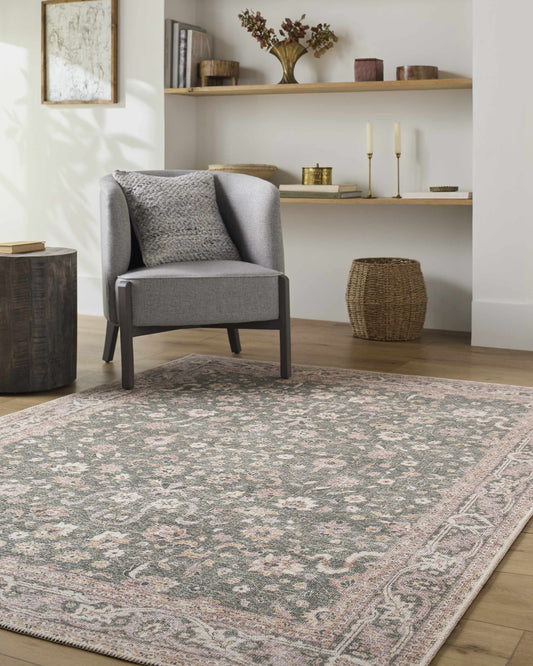 Alyson Vintage Flat Pile Washable Rug
